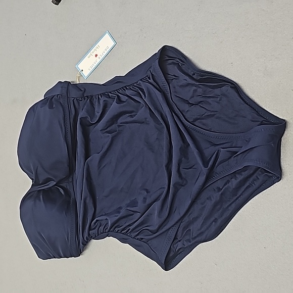 Draper James Other - Draper James swimsuit large Twist Bandeau navy one piece L NWT new Helen Jon